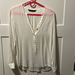 Zara Woman sheer white blouse